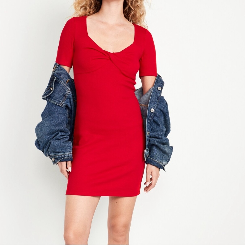 Old Navy Twist-Front Rib-Knit Dress
